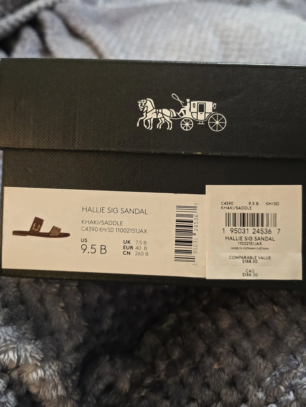 Coach Brown Canvas & Leather Slide Sandals with Gold Ring Accent - Picture 4 of 6